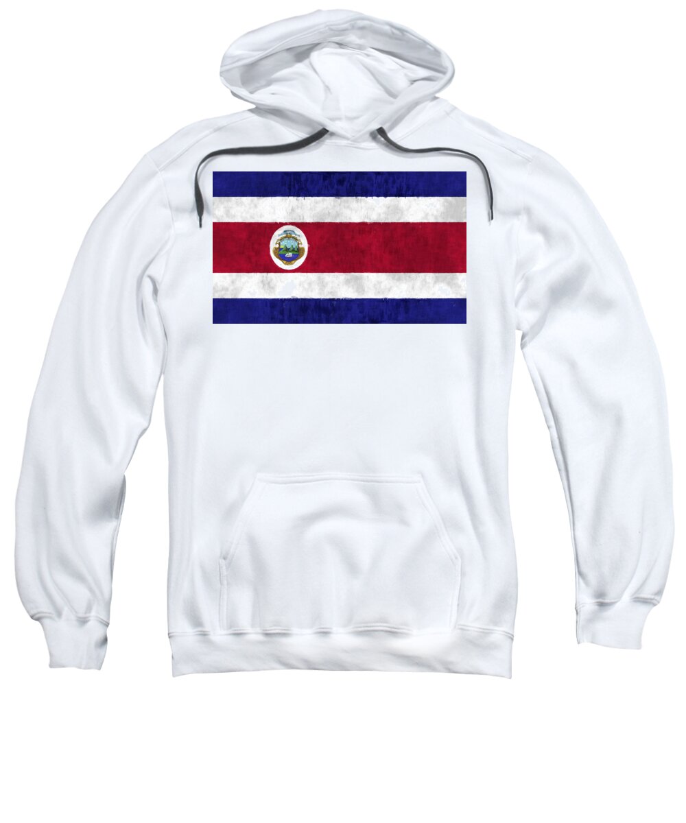 Central America Sweatshirt featuring the digital art Flag of Costa Rica by World Art Prints And Designs