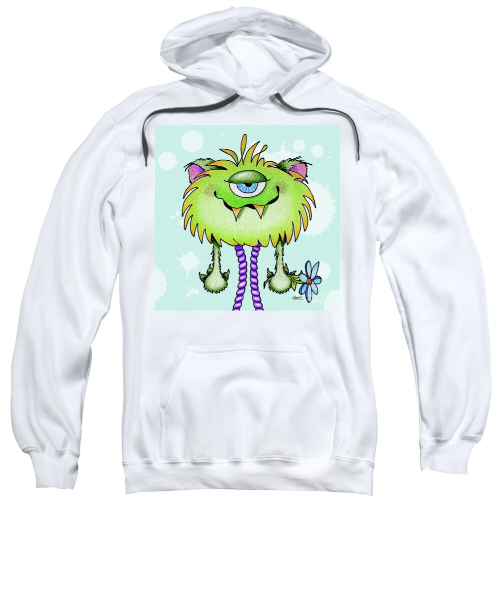 Color Pencil Sweatshirt featuring the painting Flower Monster by Annie Troe