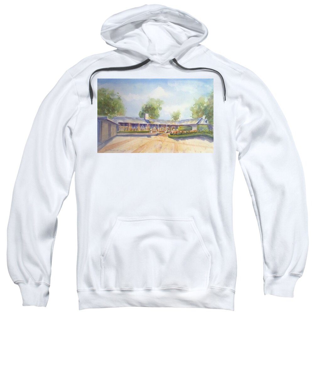 Watercolor House Portrait Sweatshirt featuring the painting Front of Home by Debbie Lewis