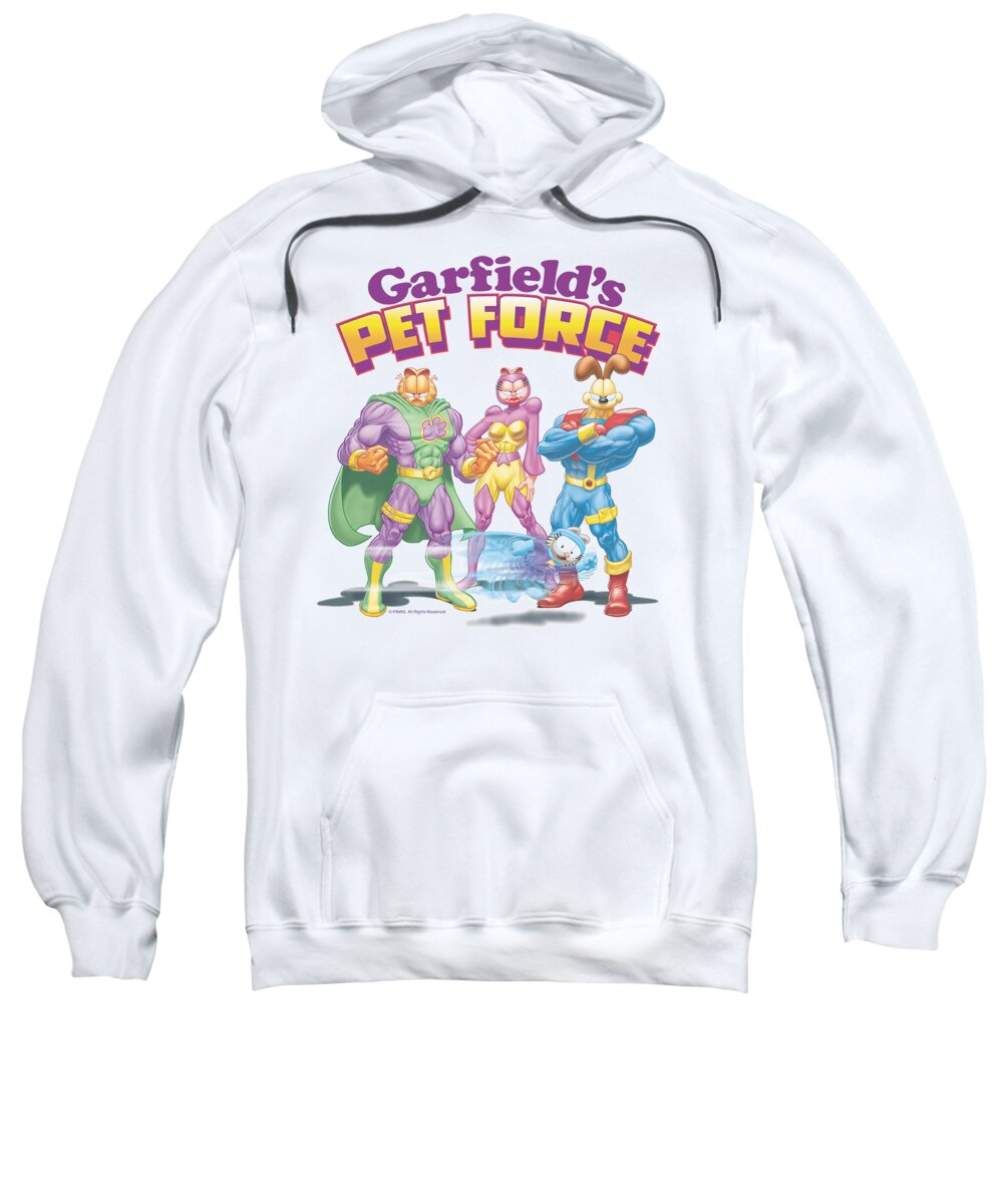 Garfield Sweatshirt featuring the digital art Garfield - Heroes Await by Brand A