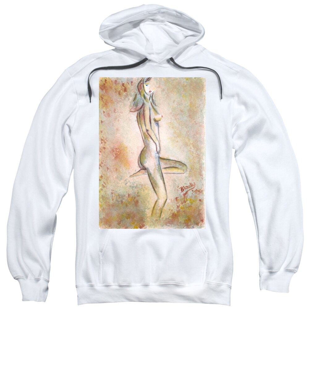Girl Sweatshirt featuring the painting Girlish Mood by Donna Blackhall