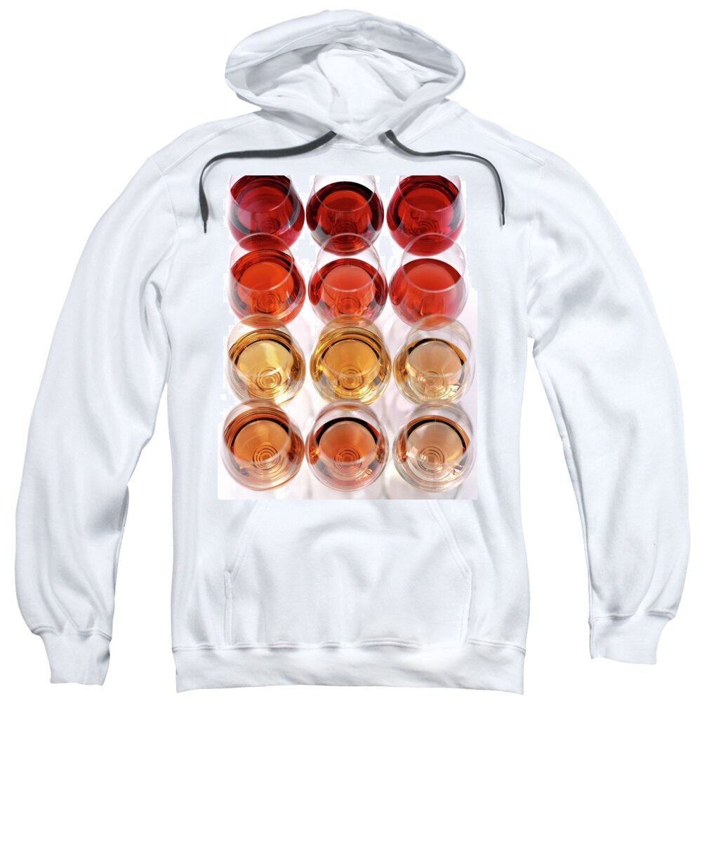Food Sweatshirt featuring the photograph Glasses Of Rose Wine by Romulo Yanes