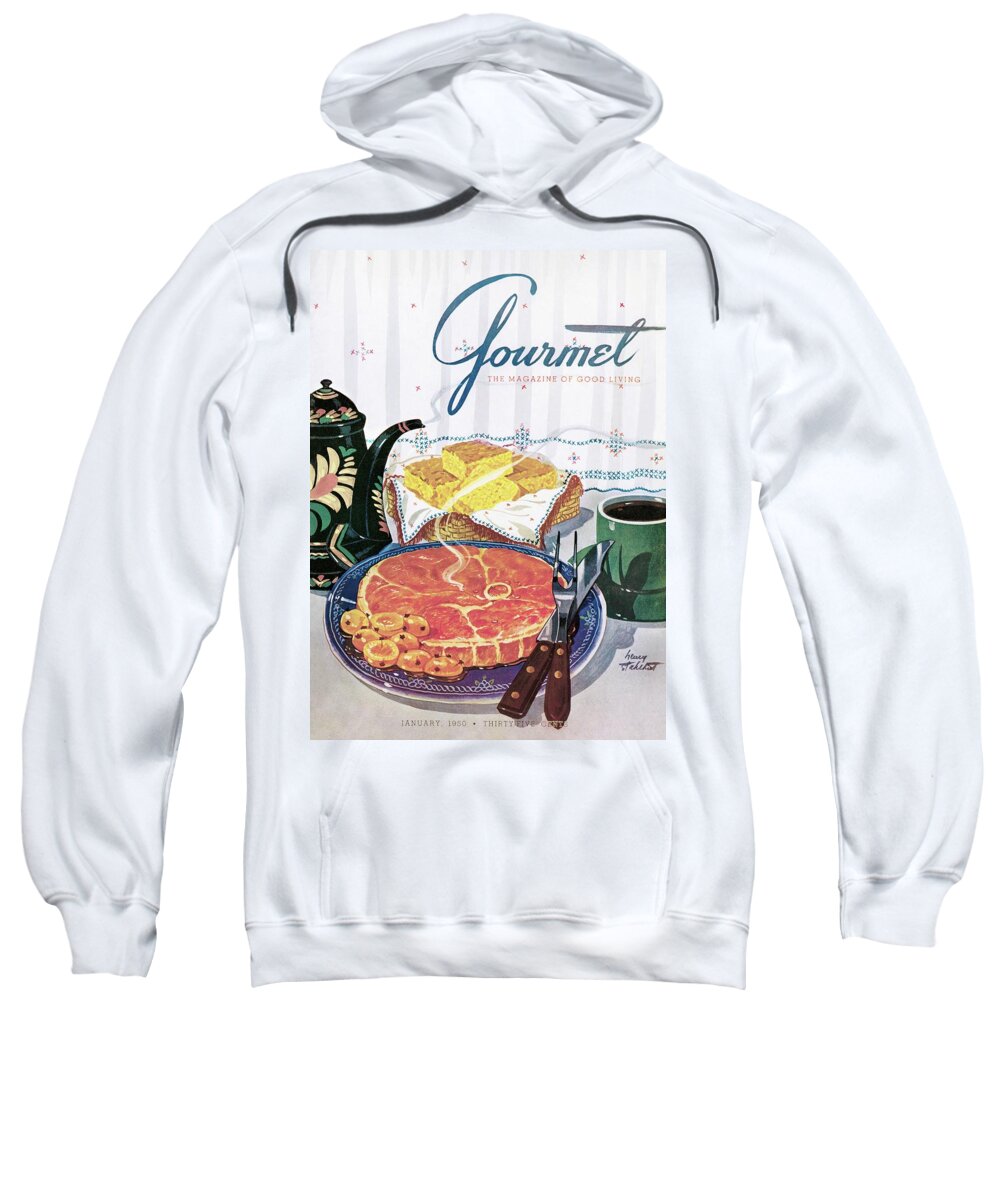 Food Sweatshirt featuring the photograph Gourmet Cover Of Ham And Cornbread by Henry Stahlhut