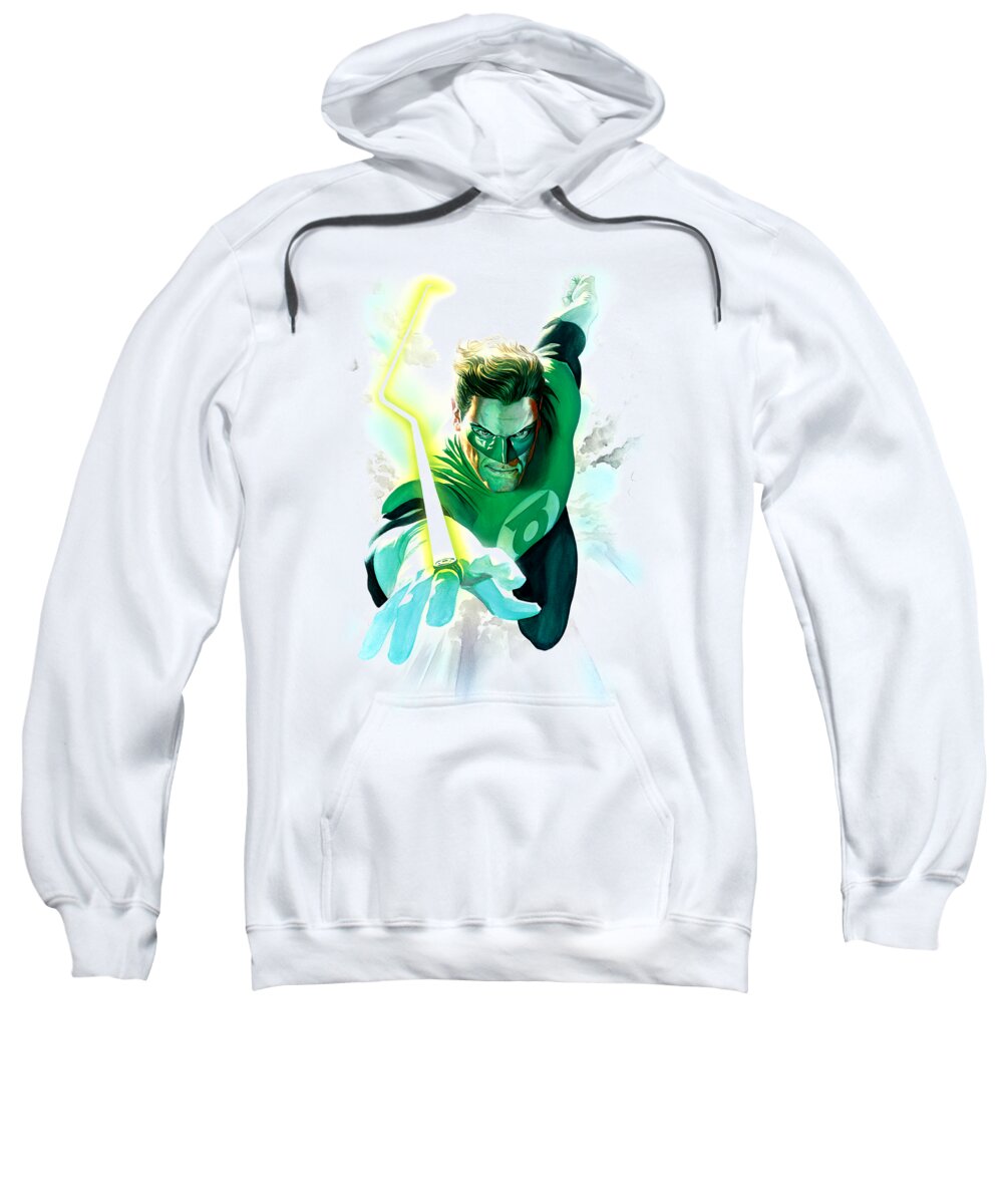  Sweatshirt featuring the digital art Green Lantern - Clouds by Brand A