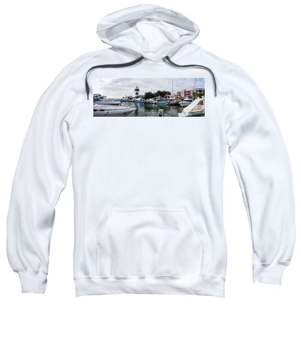 Hilton Head Sweatshirt featuring the photograph Harbourtown Harbor by Thomas Marchessault