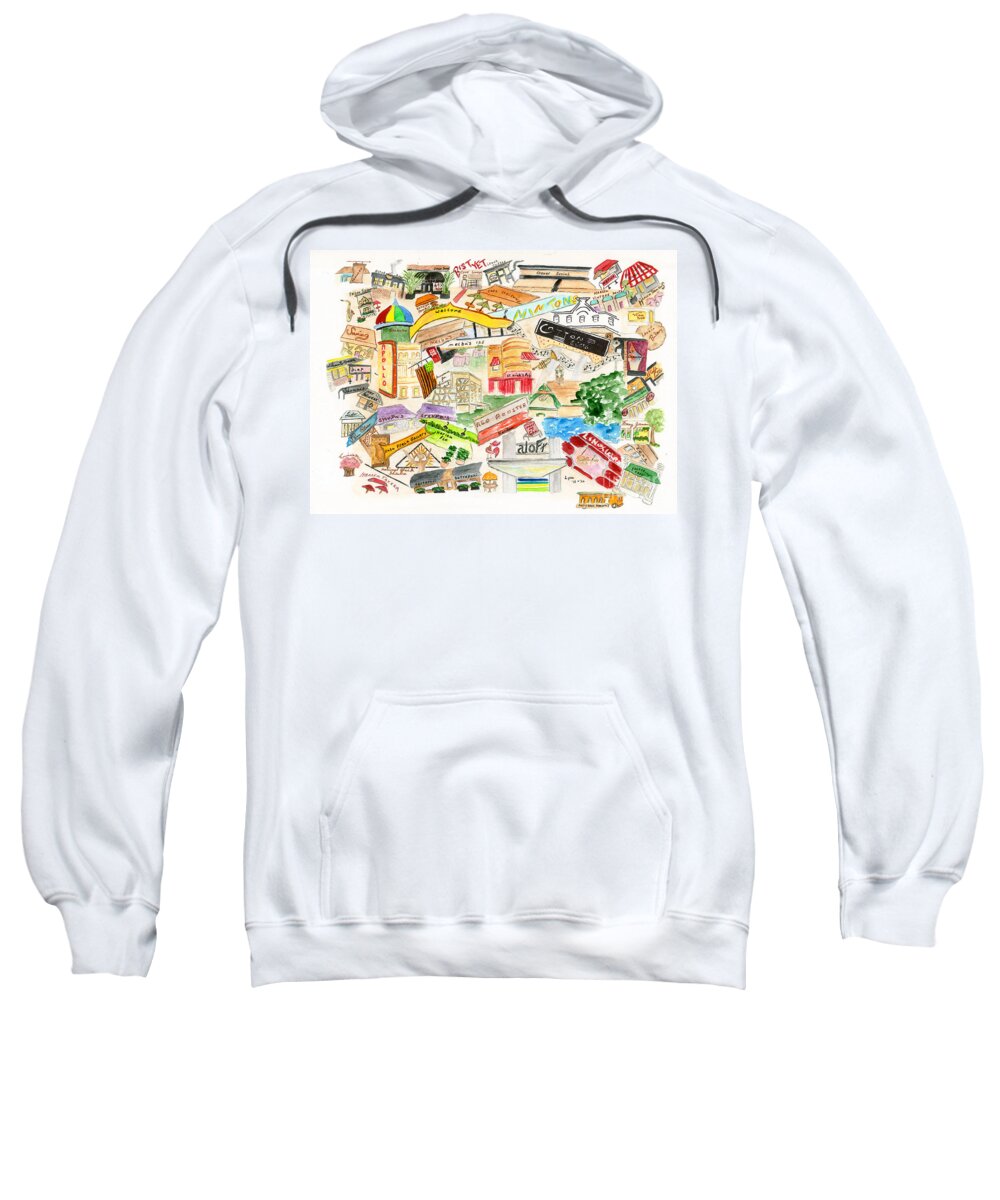 Harlem Collage Sweatshirt featuring the painting Harlem Collage by AFineLyne