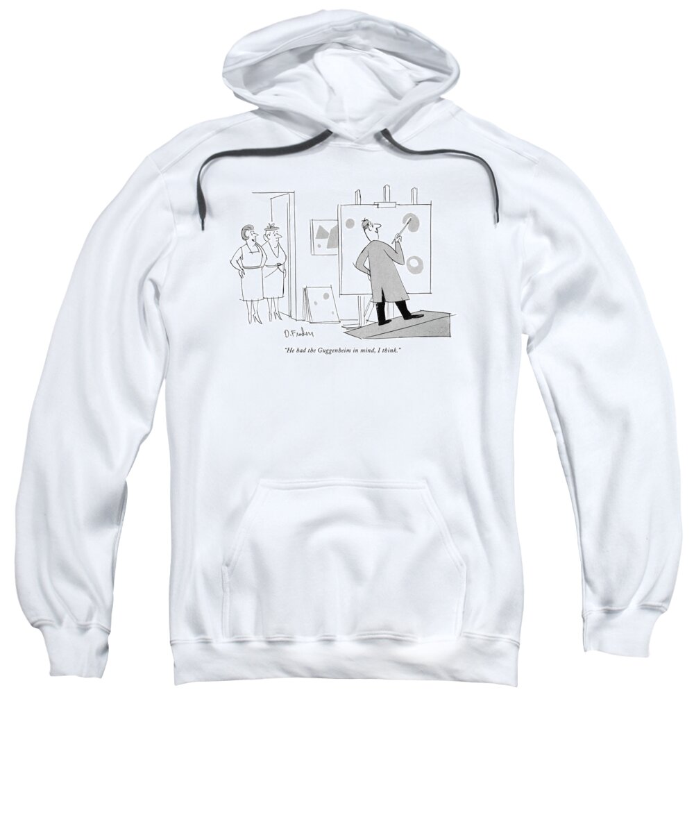 Urban Sweatshirt featuring the drawing He Had The Guggenheim In Mind by Dana Fradon