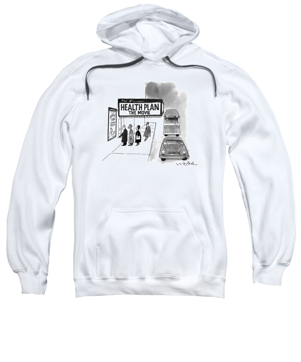 (a Bunch Of People Lined Up To Buy Tickets To .)
Medical Sweatshirt featuring the drawing Health Plan: The Movie by W.B. Park