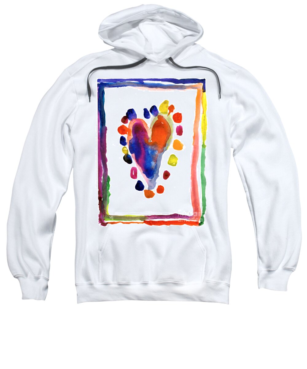 Heart Sweatshirt featuring the painting Heart by Kasey Hutcheson Age Seven