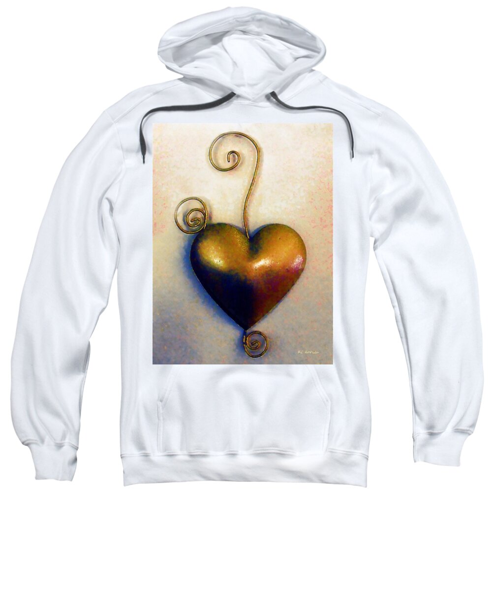 Heart Sweatshirt featuring the painting Heartswirls by RC DeWinter