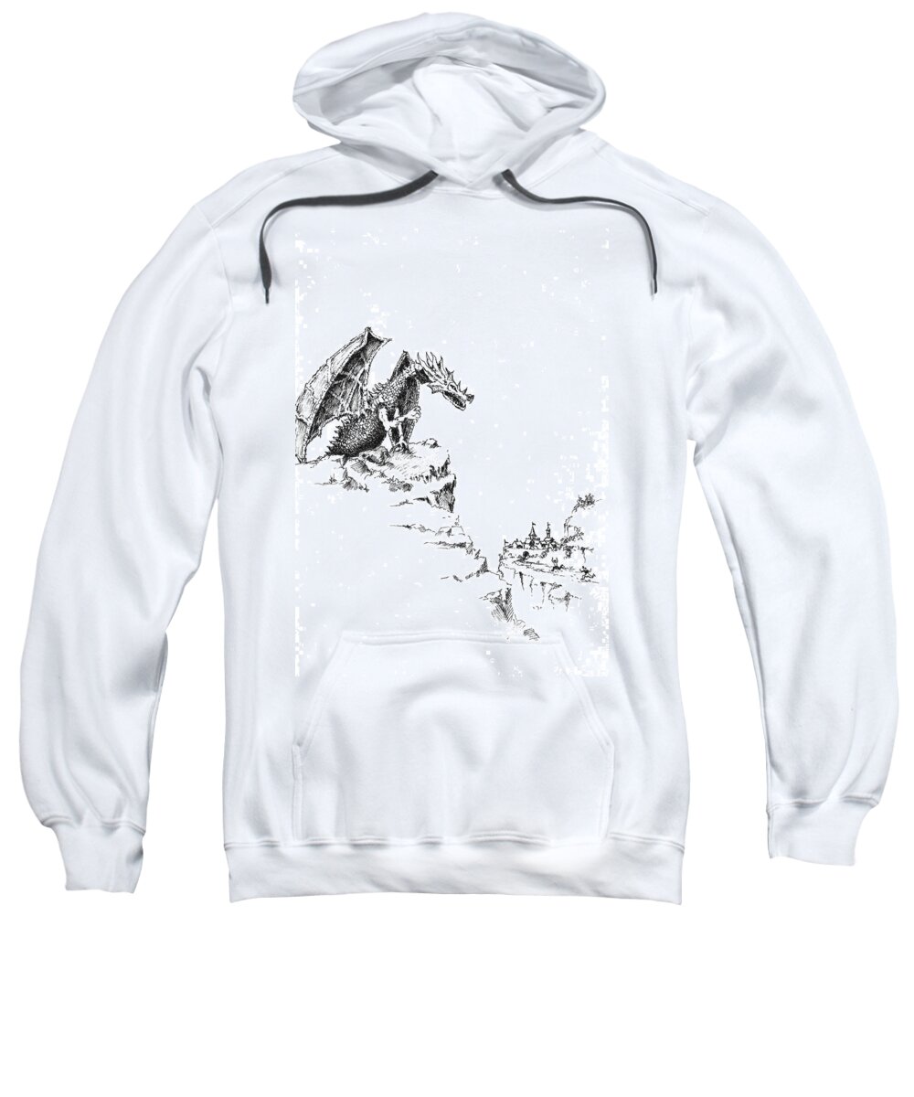 Dragon Sweatshirt featuring the drawing Hello There by Sam Sidders