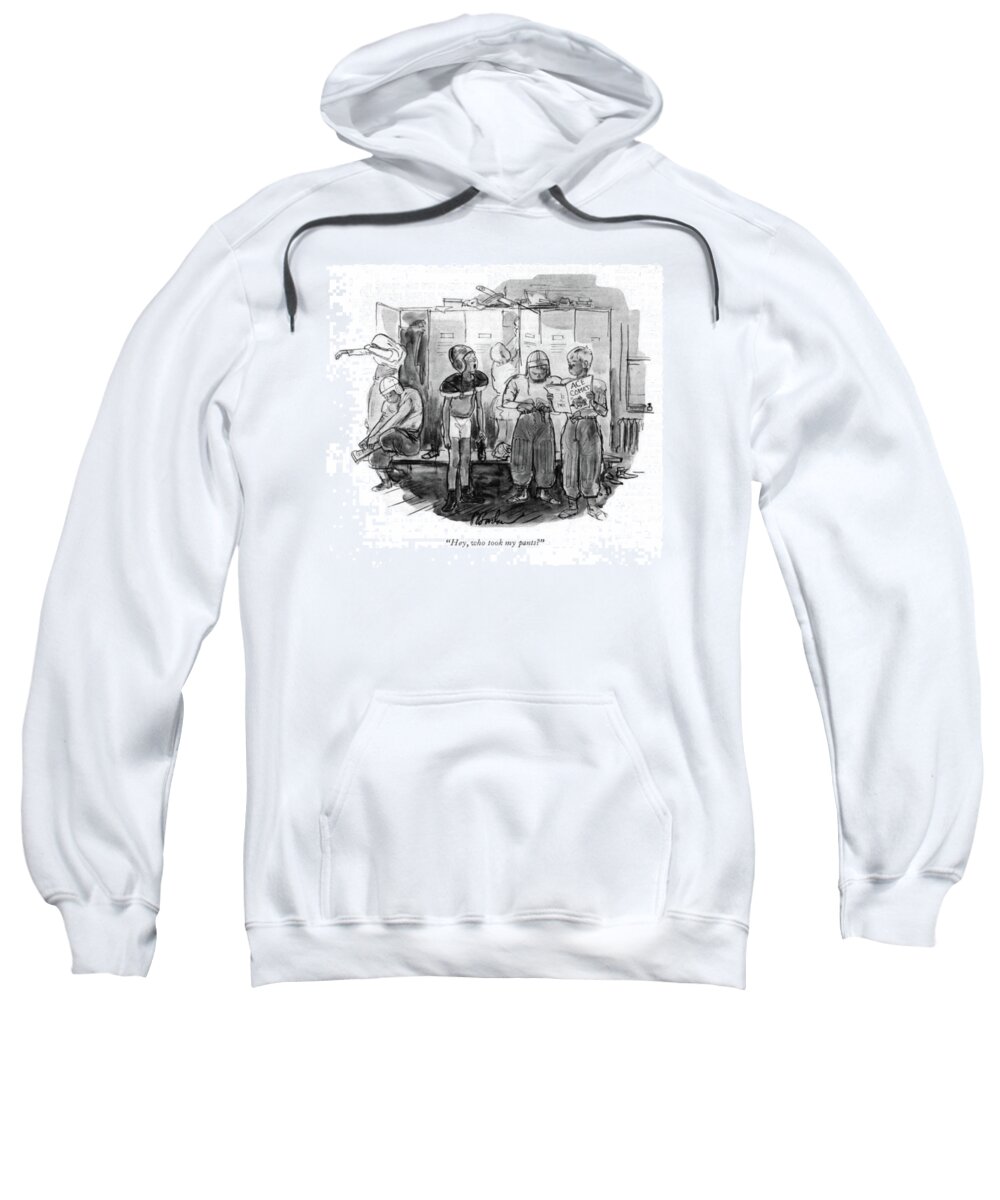 111455 Pba Perry Barlow Sweatshirt featuring the drawing Who Took My Pants? by Perry Barlow