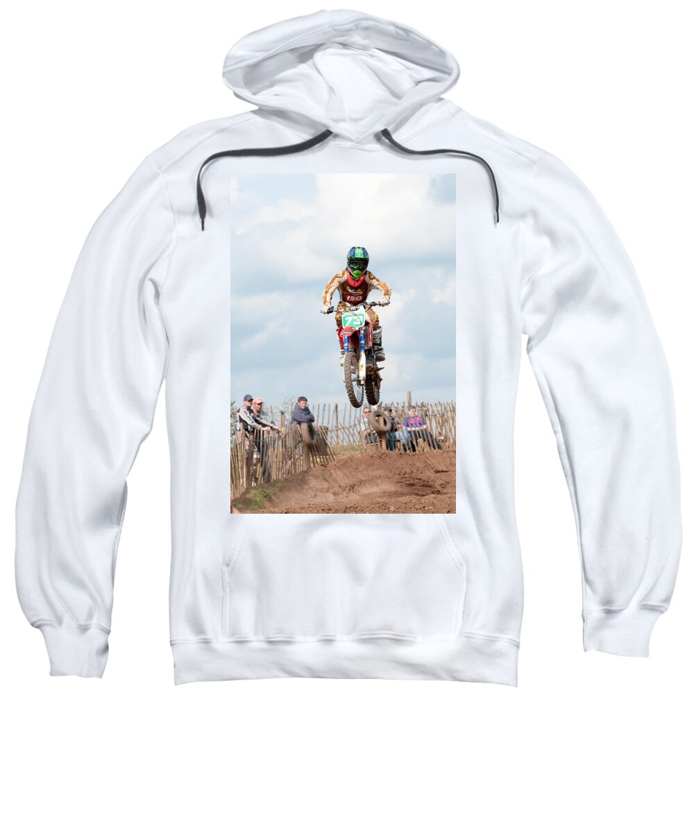 Motorcross Sweatshirt featuring the photograph High leap by Roy Pedersen