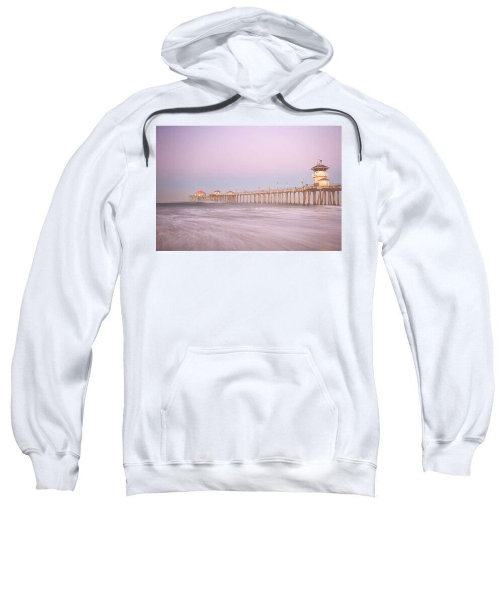 California Sweatshirt featuring the photograph Huntington Beach Pier by Ronda Kimbrow