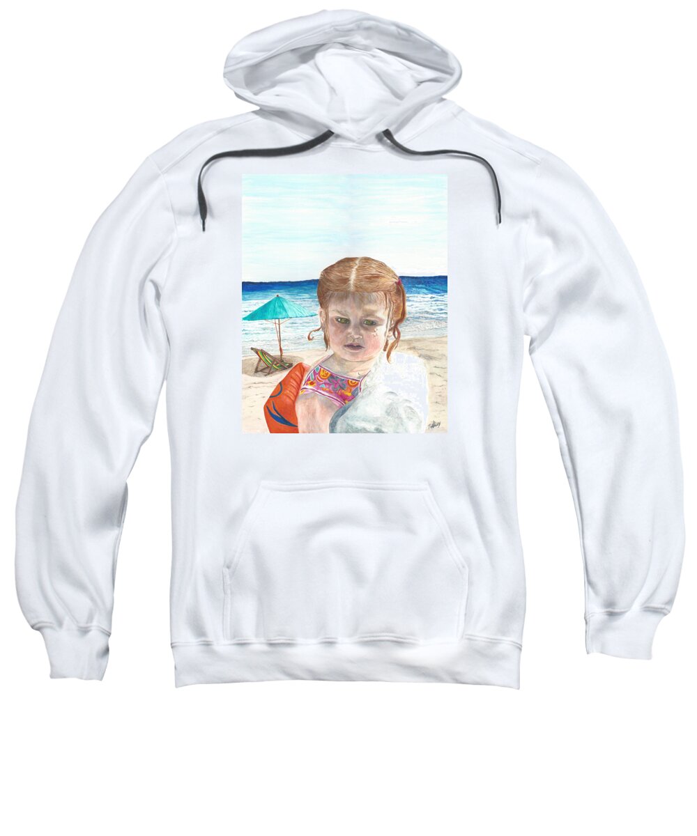 Beach Sweatshirt featuring the painting I Don't Want to Get Out by Toni Willey