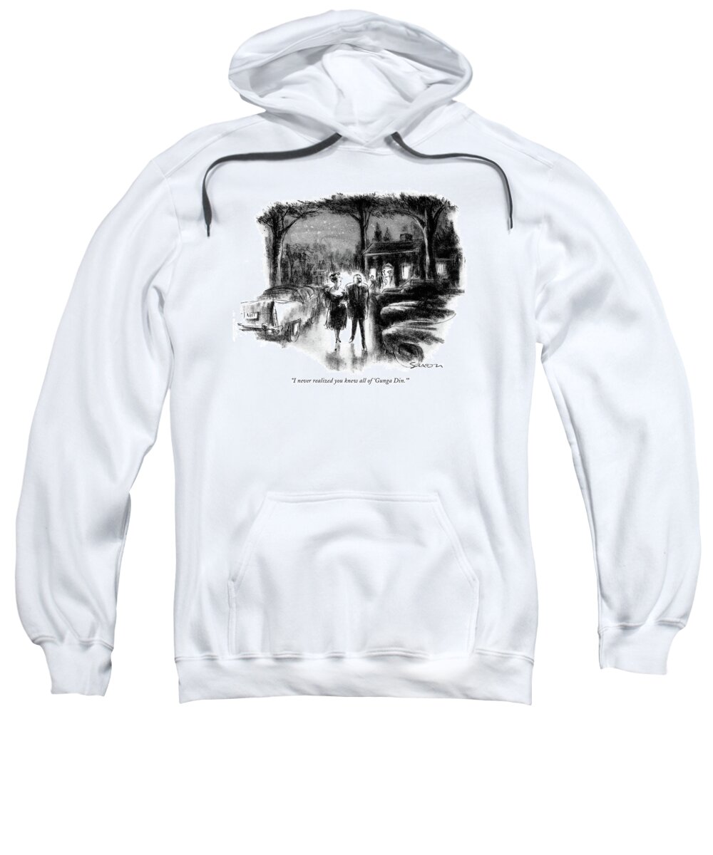 Literature Sweatshirt featuring the drawing I Never Realized You Knew All Of 'gunga Din.' by Charles Saxon