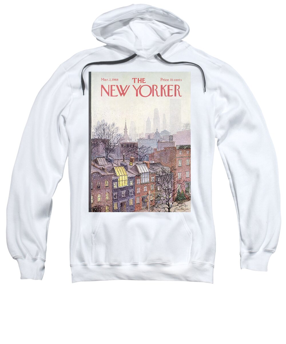Albert Hubbell Ahu Sweatshirt featuring the painting New Yorker March 2, 1968 by Albert Hubbell