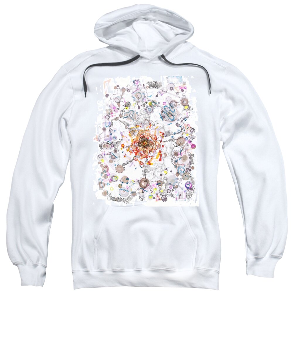 Cell Sweatshirt featuring the drawing Intracellular Diversion by Regina Valluzzi