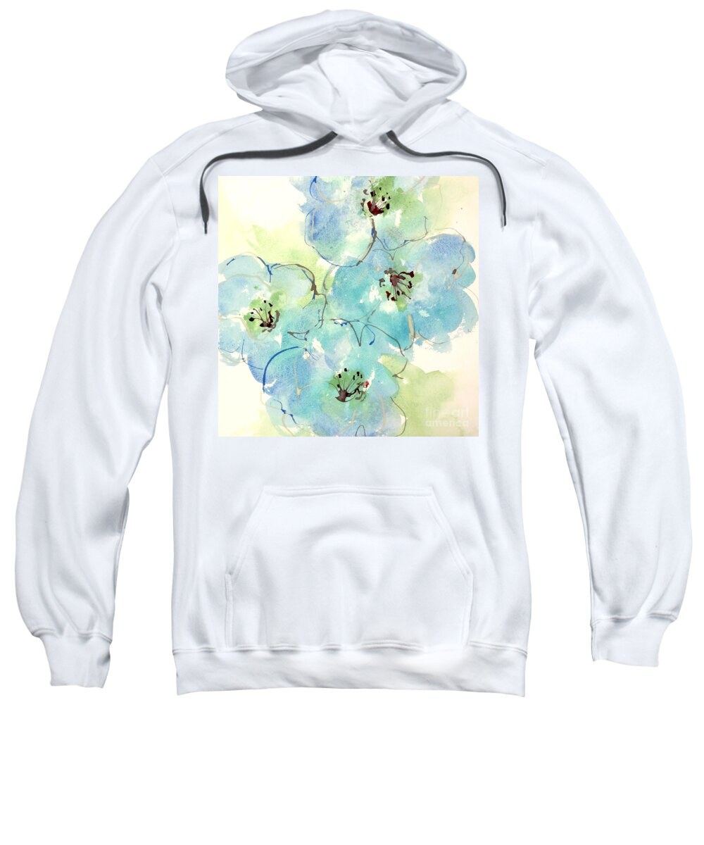 Original Watercolors Sweatshirt featuring the painting Japanese Quince 2 by Chris Paschke