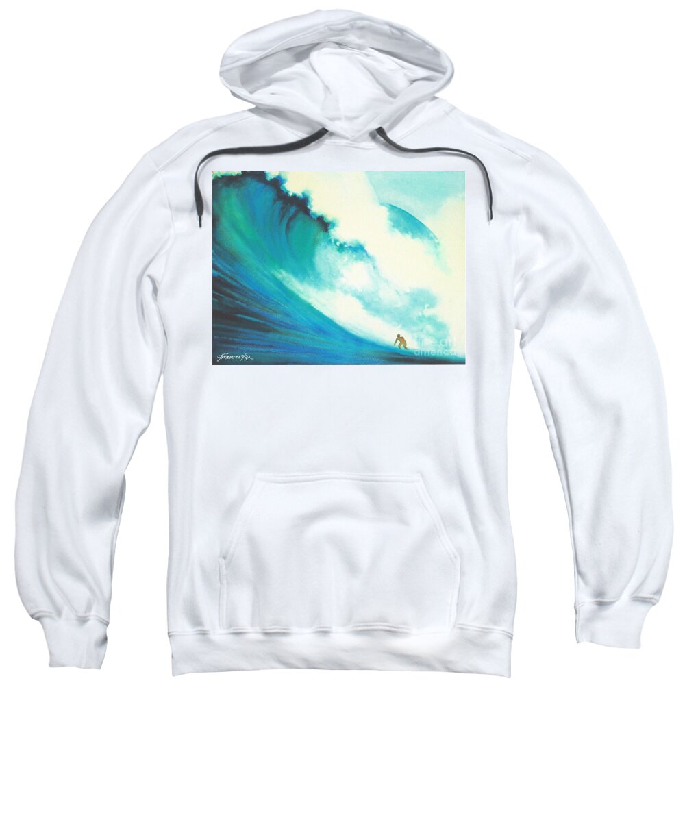 Ocean Sweatshirt featuring the painting Jaws by Frances Ku