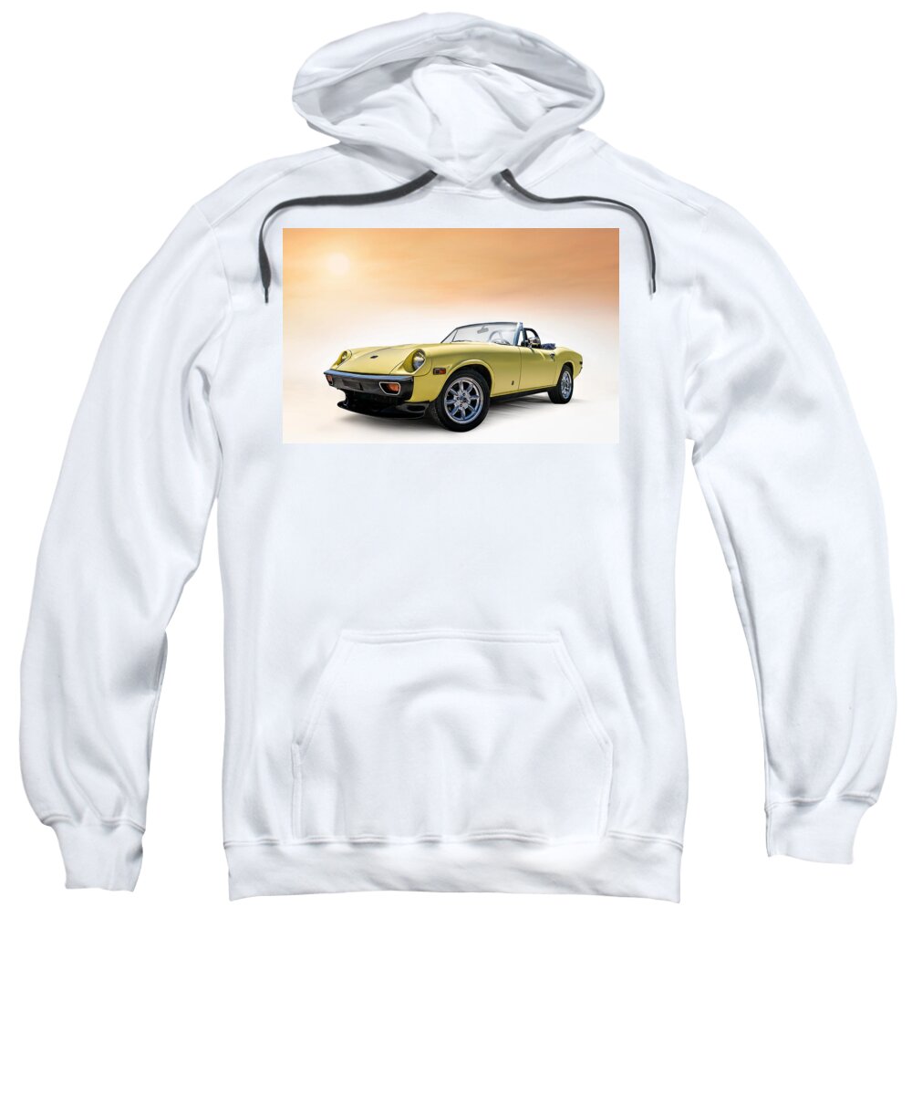 Car Sweatshirt featuring the digital art Jensen Healey by Douglas Pittman