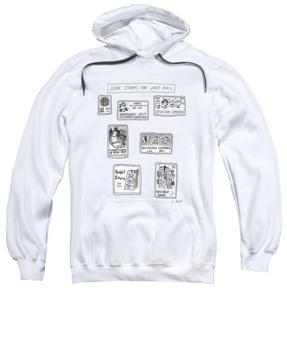 
Junk Stamps For Junk Mail: Title. Seven Stamps With Subjects Such As And 

Junk Stamps For Junk Mail: Title. Seven Stamps With Subjects Such As And 
Junk Sweatshirt featuring the drawing Junk Stamps For Junk Mail by Roz Chast