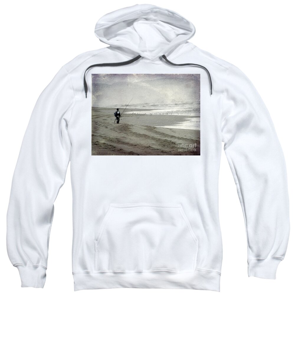 Textured Landscape Sweatshirt featuring the photograph Just me and the Sea by Ellen Cotton
