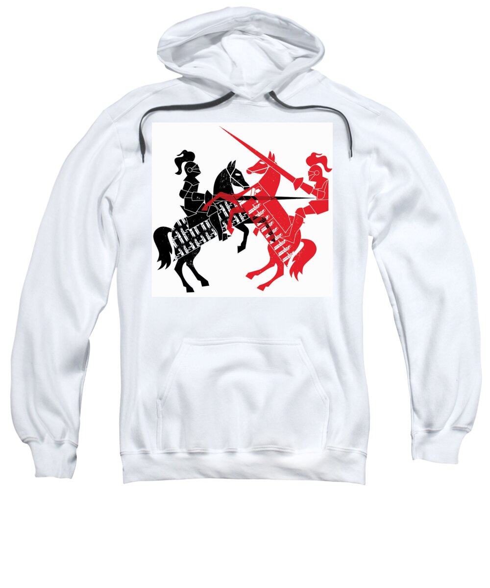 Adult Sweatshirt featuring the photograph Knights Jousting As Contrasting by Ikon Images