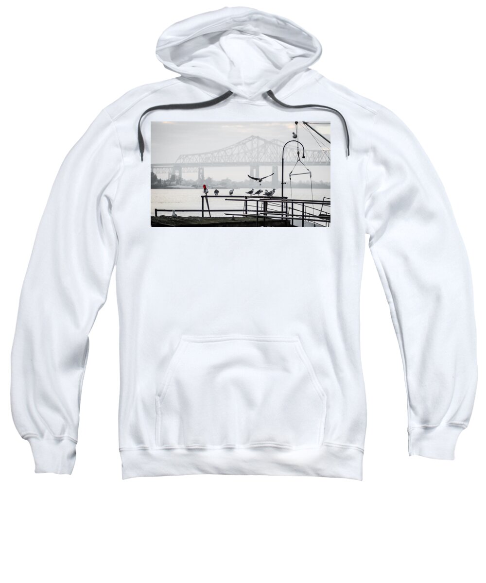 New Orleans Sweatshirt featuring the photograph Landing by David Downs