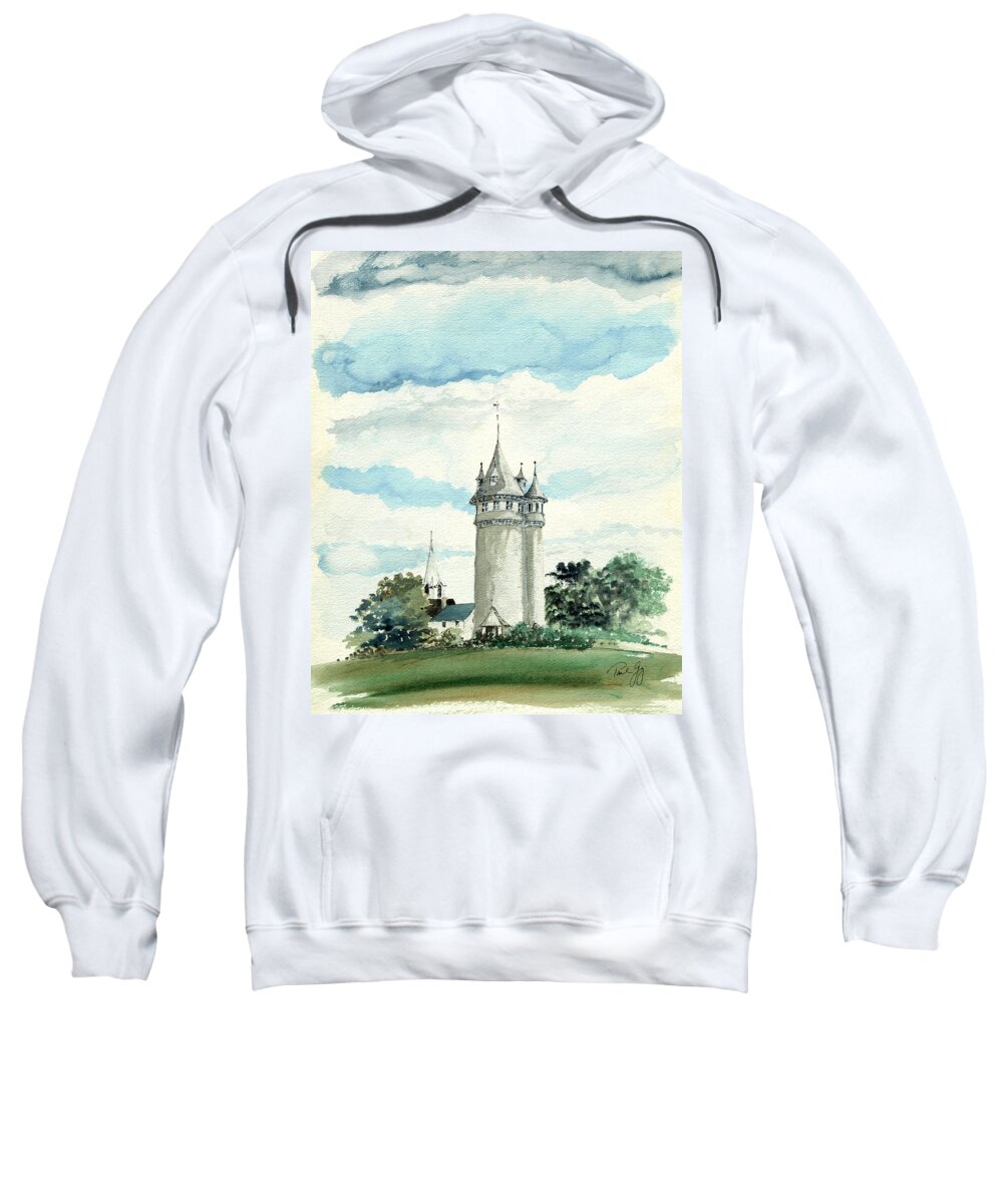 Scituate Sweatshirt featuring the painting Lawson Tower Scituate MA by Paul Gaj