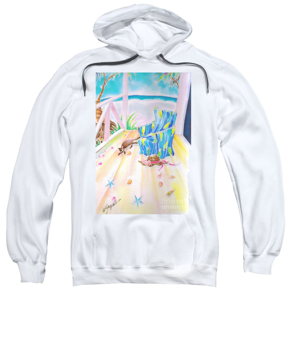Summer Sweatshirt featuring the painting Lazy afternoon by Hisayo OHTA
