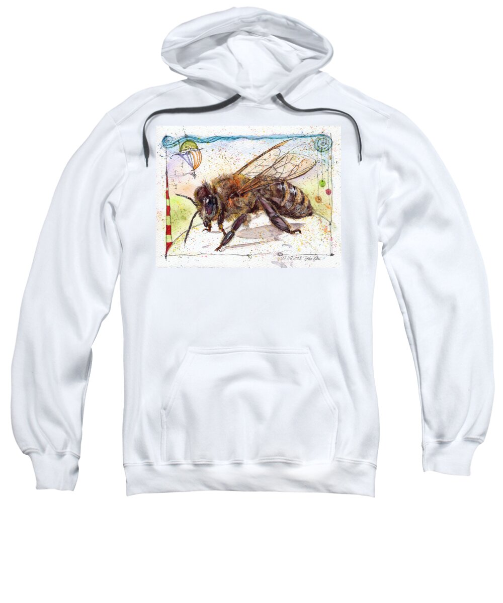 Bees Sweatshirt featuring the painting Let Me Bee. by Petra Rau
