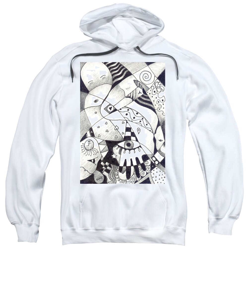 Exuberant Sweatshirt featuring the drawing Let Us Dance by Helena Tiainen