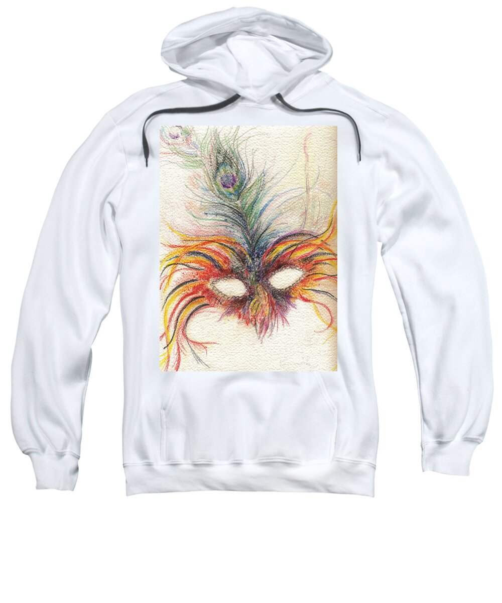 Peacock Feather Sweatshirt featuring the drawing Life of the Party by Rosanne Licciardi