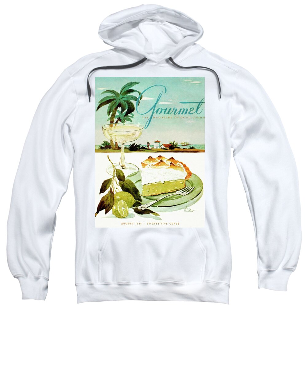 Food Sweatshirt featuring the photograph Lime Meringue Pie With Champagne by Henry Stahlhut