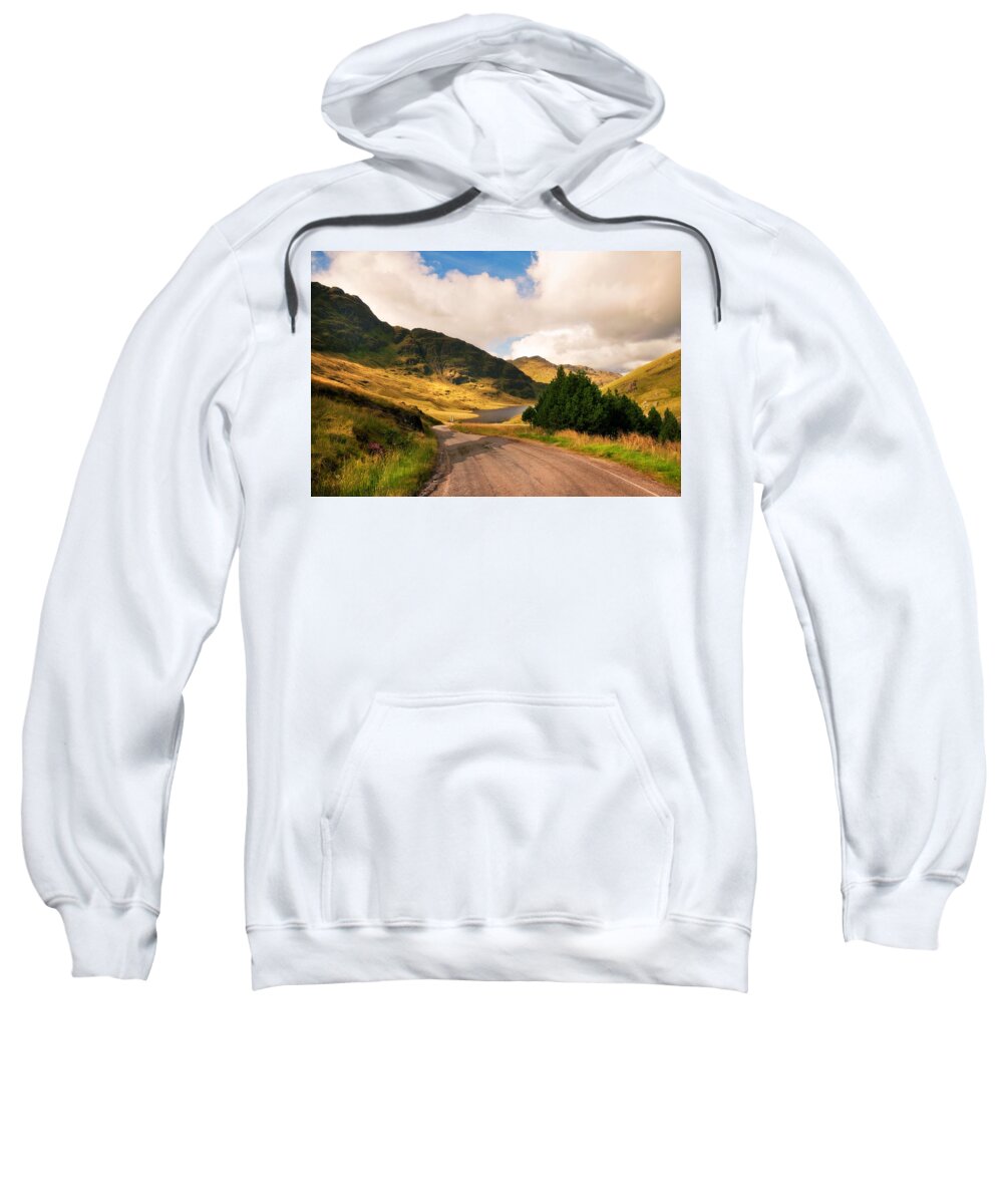 Jenny Rainbow Fine Art Photography Sweatshirt featuring the photograph Living Room for the Soul. Rest and Be Thankful. Scotland by Jenny Rainbow