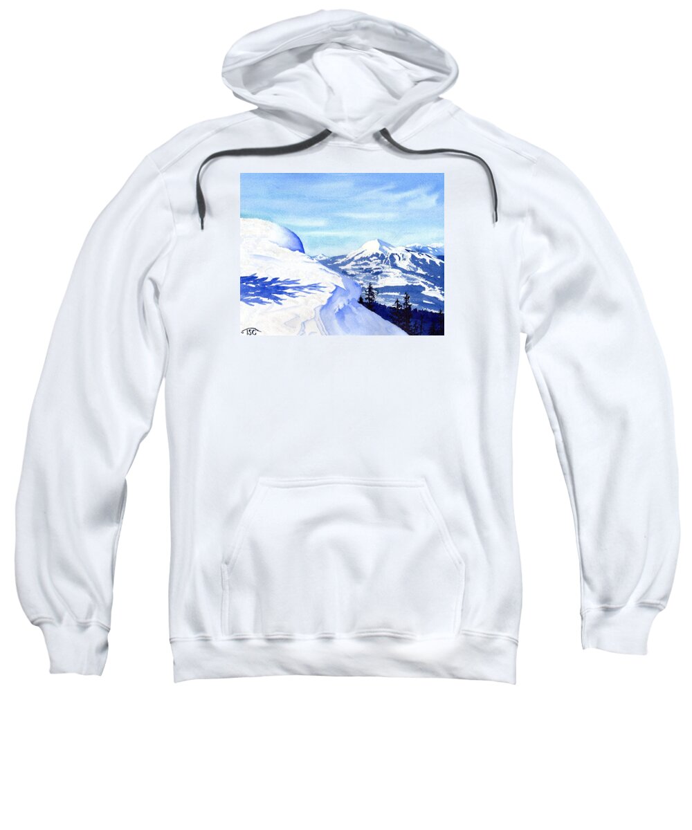 Snow Sweatshirt featuring the painting Lone Mountain by Tammy Crawford