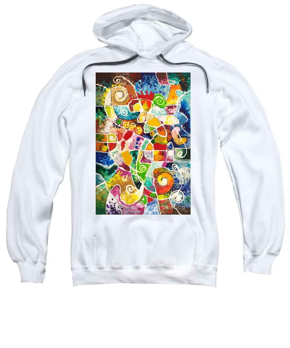 Corn Sweatshirt featuring the painting Maize by Sally Trace