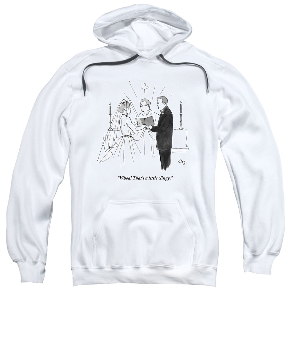 Marriage Sweatshirt featuring the drawing Man To Wife During Wedding Vows by Carolita Johnson