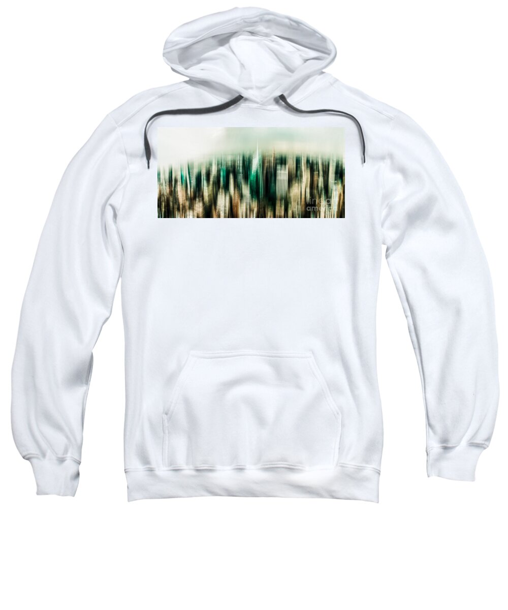 Nyc Sweatshirt featuring the photograph Manhattan Panorama Abstract by Hannes Cmarits