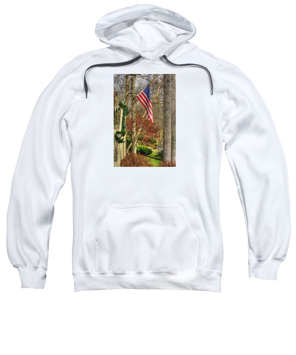 Maryland Sweatshirt featuring the photograph Maryland Country Roads - Flying the Colors 1A by Michael Mazaika