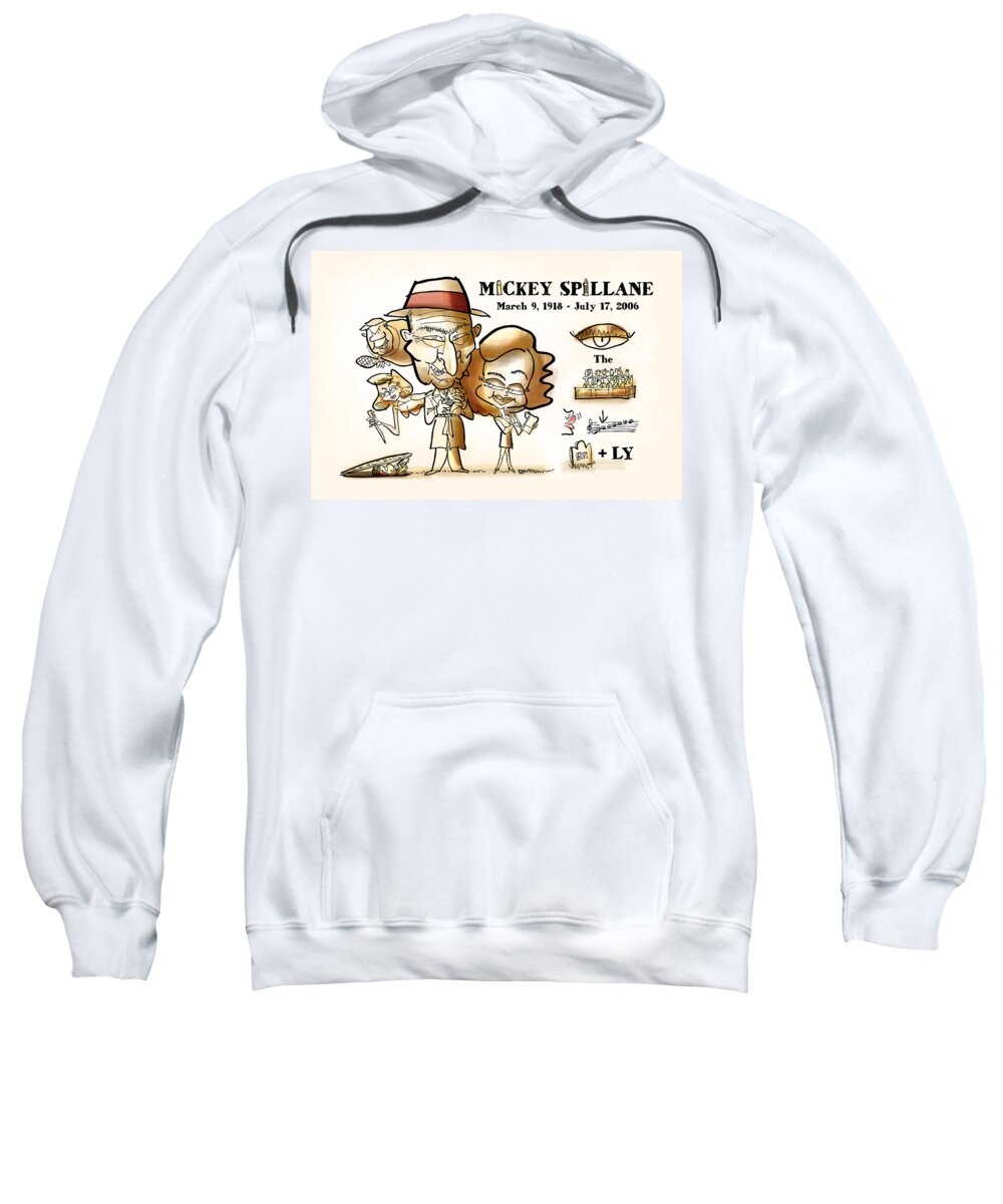Mickey Sweatshirt featuring the digital art Mickey Spillane by Mark Armstrong