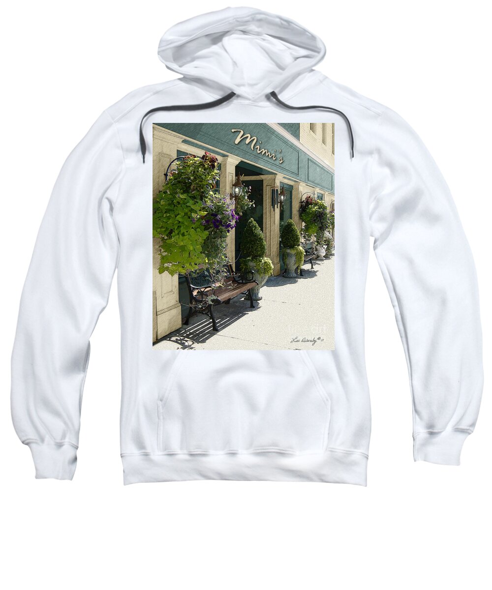 Windows On The Square Sweatshirt featuring the photograph Mimi's by Lee Owenby