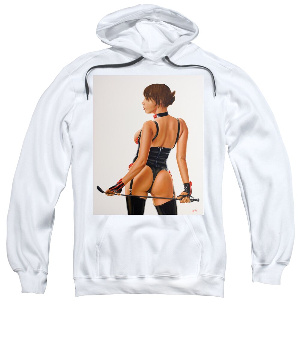 Erotic Sweatshirt featuring the painting Mistress III by John Silver