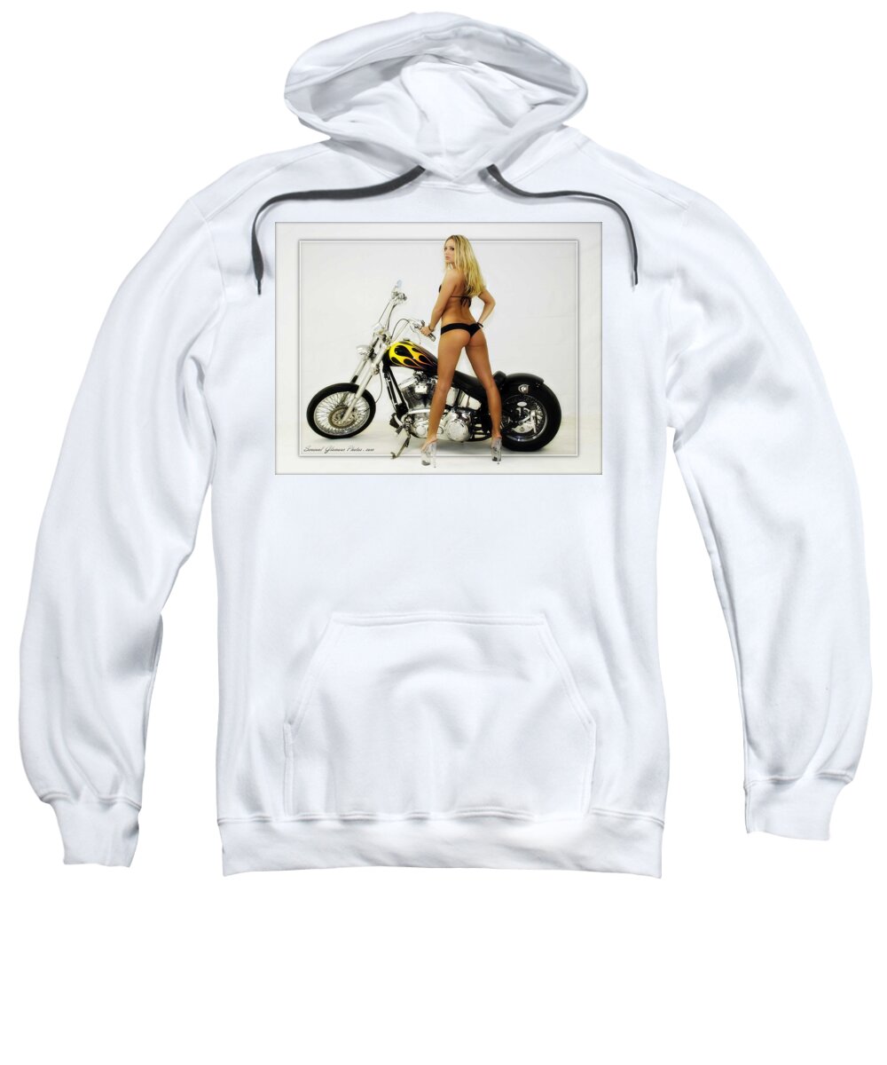 Models And Motorcycles Sweatshirt featuring the photograph Models and Motorcycles_J by Walter Herrit