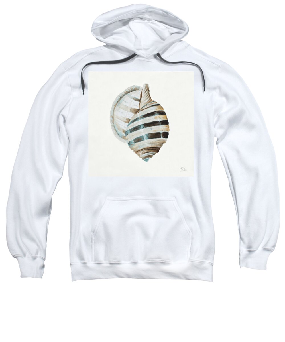 Modern Sweatshirt featuring the painting Modern Shell With Teal I by Patricia Pinto
