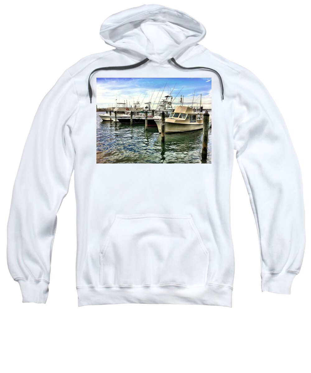 Tiki Bar Cape Canaveral Fl Sweatshirt featuring the photograph Moorings at the Cape by Carlos Avila