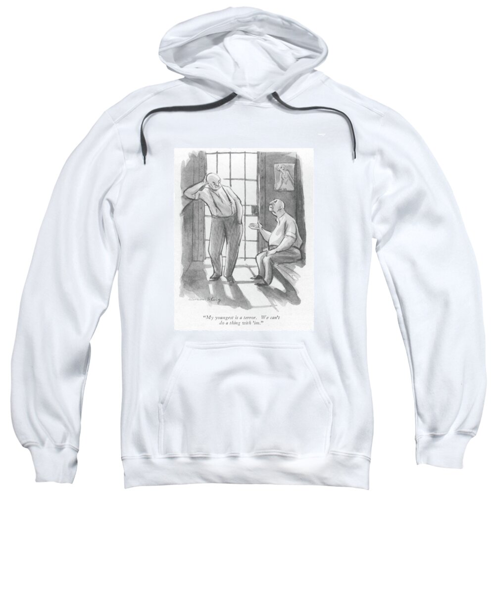 103388 Wst William Steig Sweatshirt featuring the drawing My Youngest Is A Terror. We Can't Do A Thing by William Steig