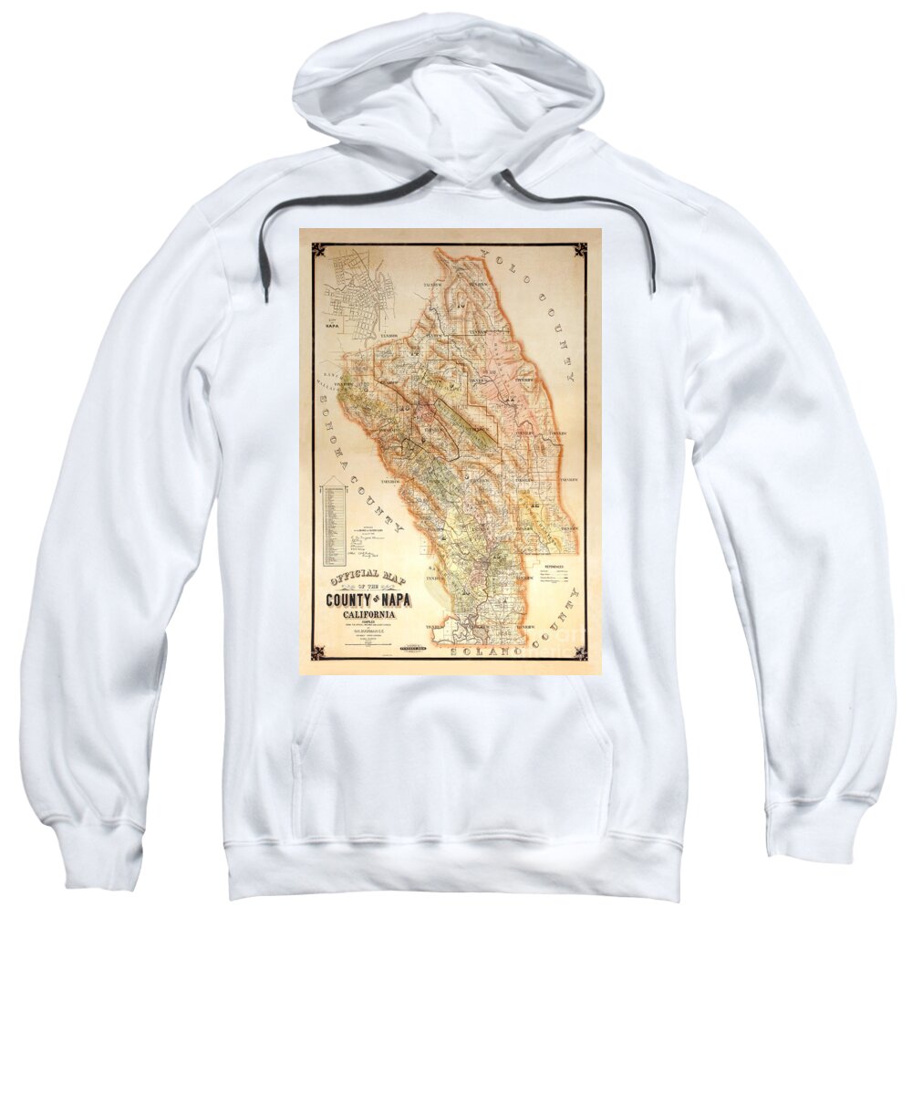 Napa Valley Map Sweatshirt featuring the photograph Napa Valley Map 1895 by Jon Neidert