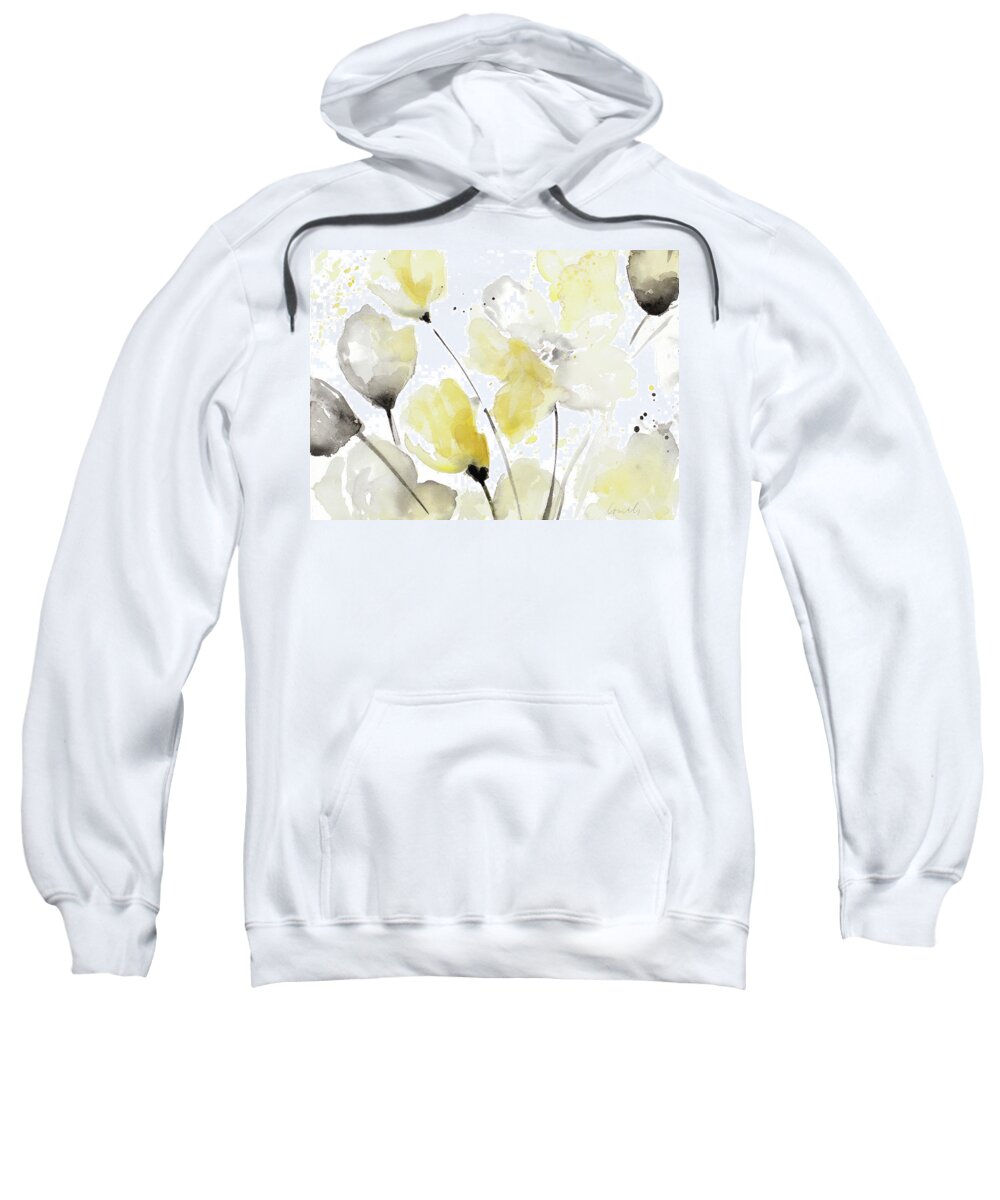 Neutral Sweatshirt featuring the painting Neutral Abstract Floral II by Lanie Loreth